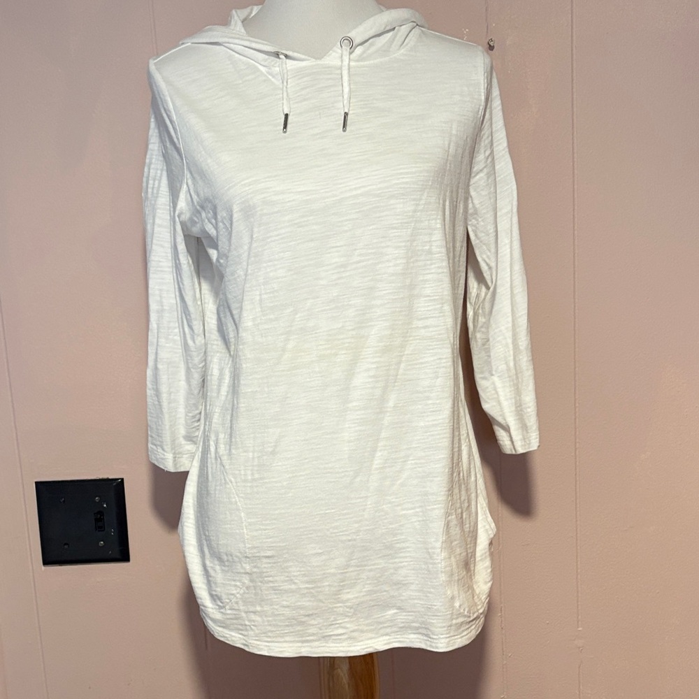 Belle by Kim Gravel Lightweight White Hoodie